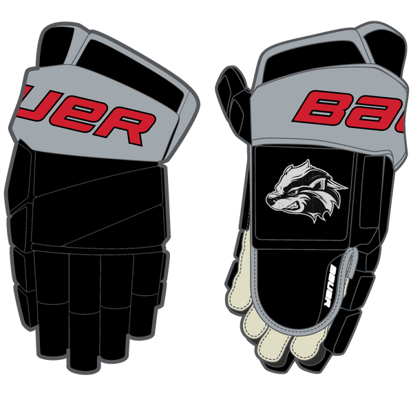 Allegheny Badgers Bauer Custom Hockey Gloves