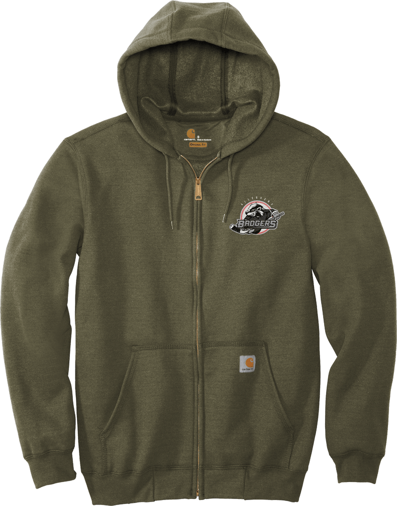 Allegheny Badgers Carhartt Midweight Hooded Zip-Front Sweatshirt