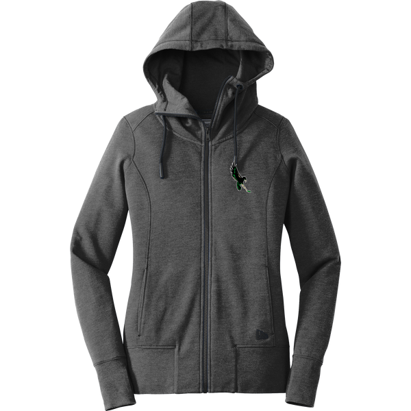 Wilmington Nighthawks New Era Ladies Tri-Blend Fleece Full-Zip Hoodie