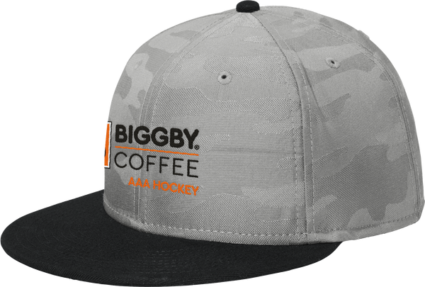 Biggby Coffee AAA New Era Camo Flat Bill Snapback Cap