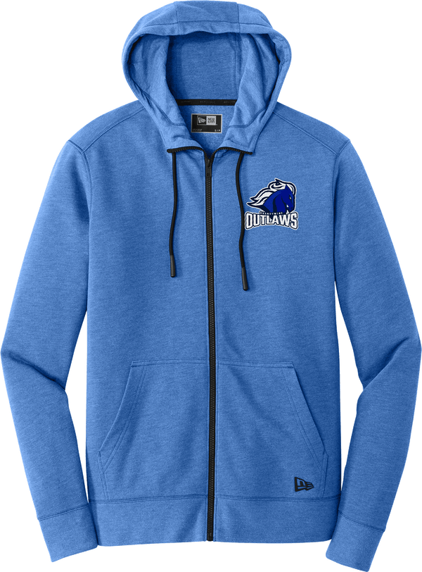 Brandywine Outlaws New Era Tri-Blend Fleece Full-Zip Hoodie